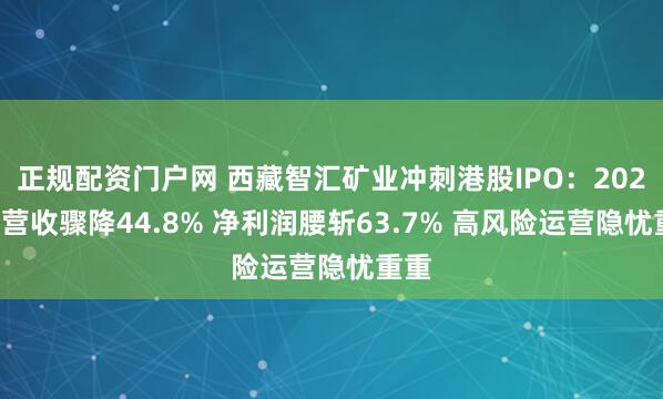 正规配资门户网 西藏智汇矿业冲刺港股IPO：2024年营收骤降44.8% 净利润腰斩63.7% 高风险运营隐忧重重