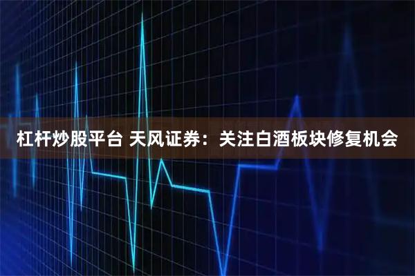 杠杆炒股平台 天风证券：关注白酒板块修复机会